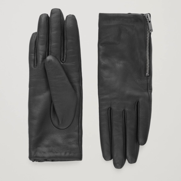 COS Leather Gloves with Cashmere Lining